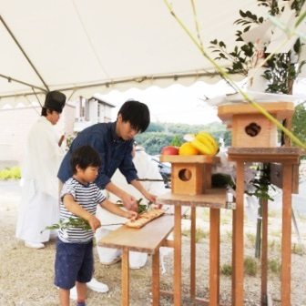 パパと地鎮祭♪